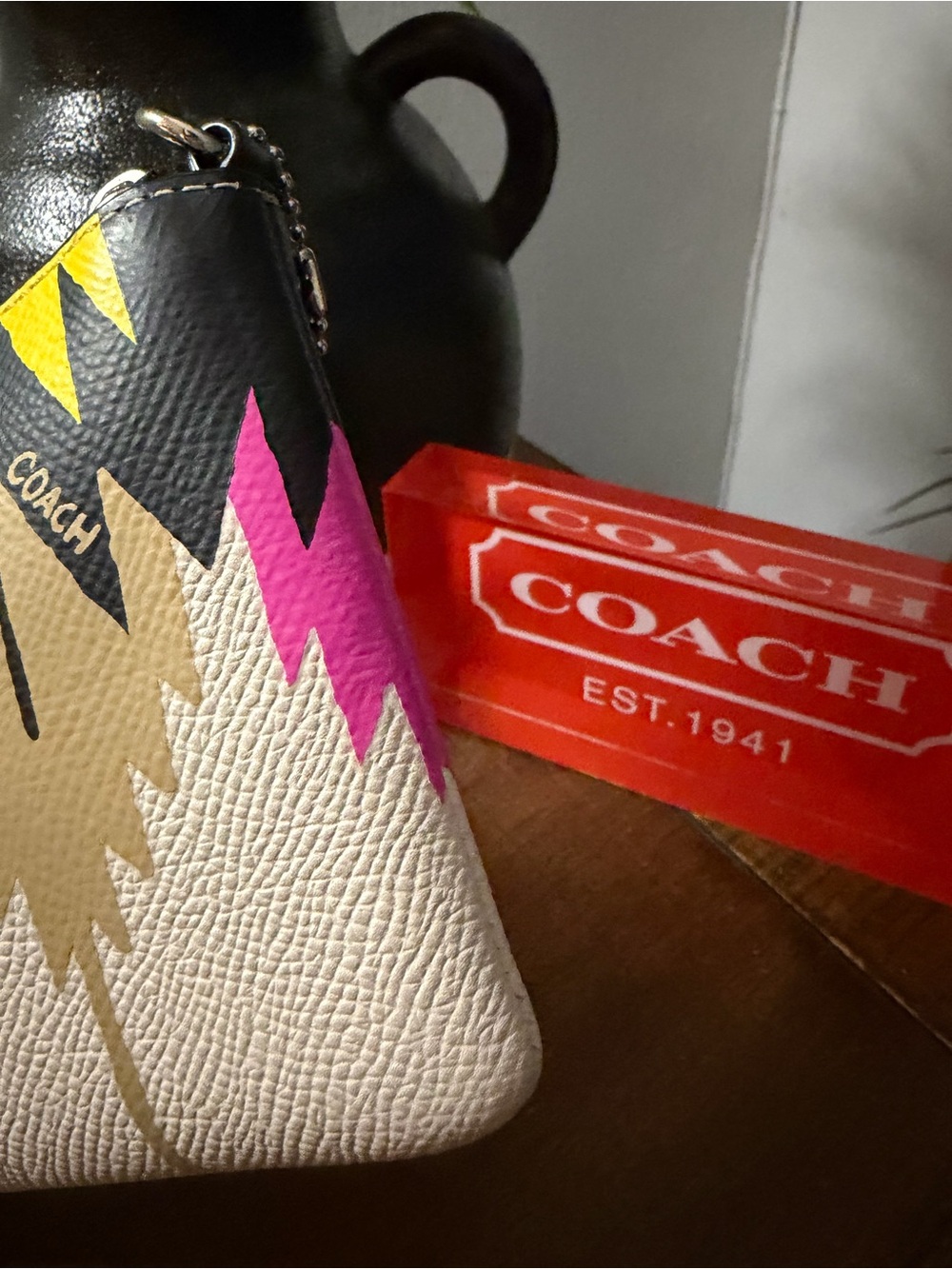 Coach Hawk Feather Design Wristlet - Picture 6 of 12
